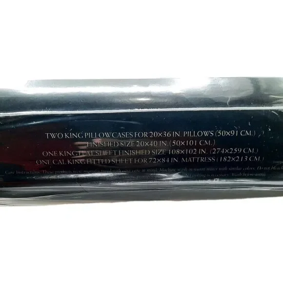 Vintage Martex Sheet KING Set Pipeline Lace Eyelet Ecru Off-White NOS Sealed New - Picture 9 of 13